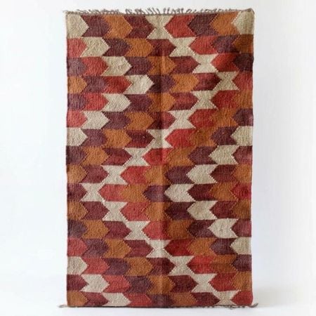 Multicolor Handmade Jute Vintage Dhurrie For Living